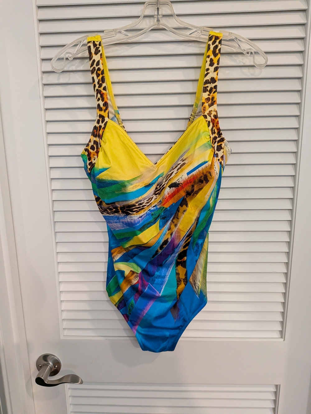 Sunflair Multicolor One-Piece Swimsuit with Leopard Trim Size 16